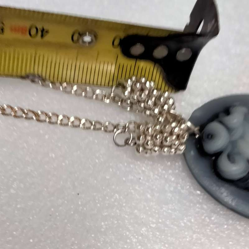 Necklace - Cameo Pendant composite + 2 spacers lobster clasp metal chain