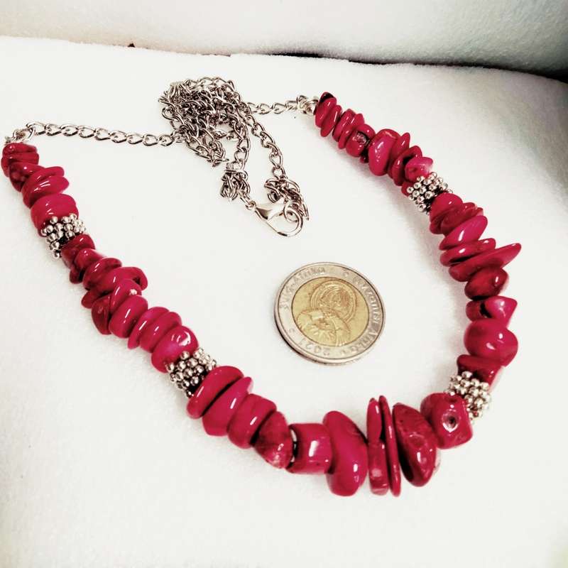 Necklace Jasper semi precious gem Stones+silver tone chain Look at my Buy Now listings No Waiting