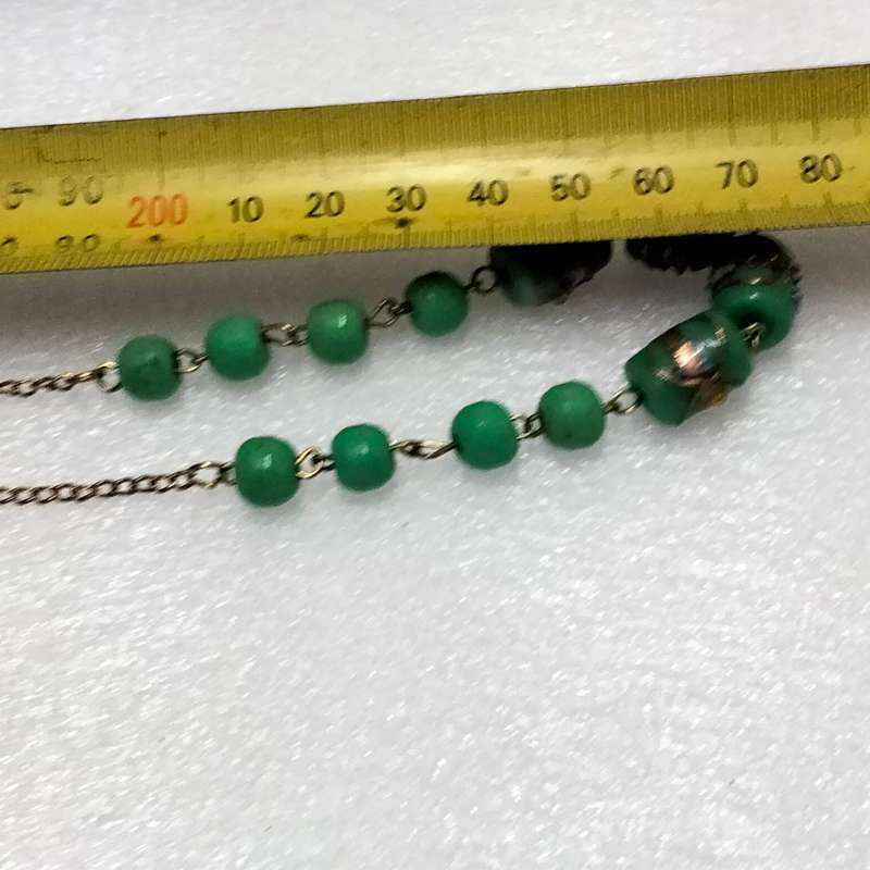 MURANO - Necklace- Wedding Cake Beads+plain Green Chain - Look at my Buy Now listings No Waiting