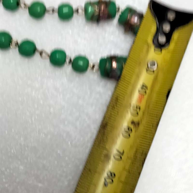 MURANO - Necklace- Wedding Cake Beads+plain Green Chain - Look at my Buy Now listings No Waiting