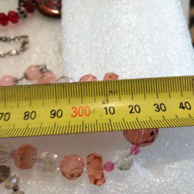 NECKLACE- Vintage Italian glass beads pink+clear mix shapes+size Look at my Buy Now listings No Wait