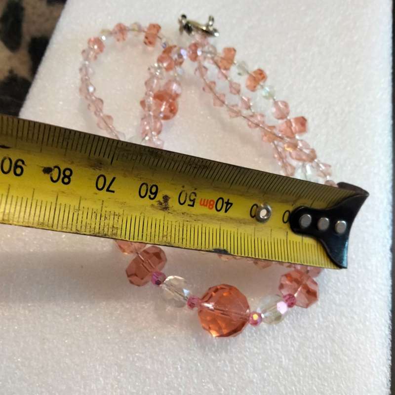 NECKLACE- Vintage Italian glass beads pink+clear mix shapes+size Look at my Buy Now listings No Wait