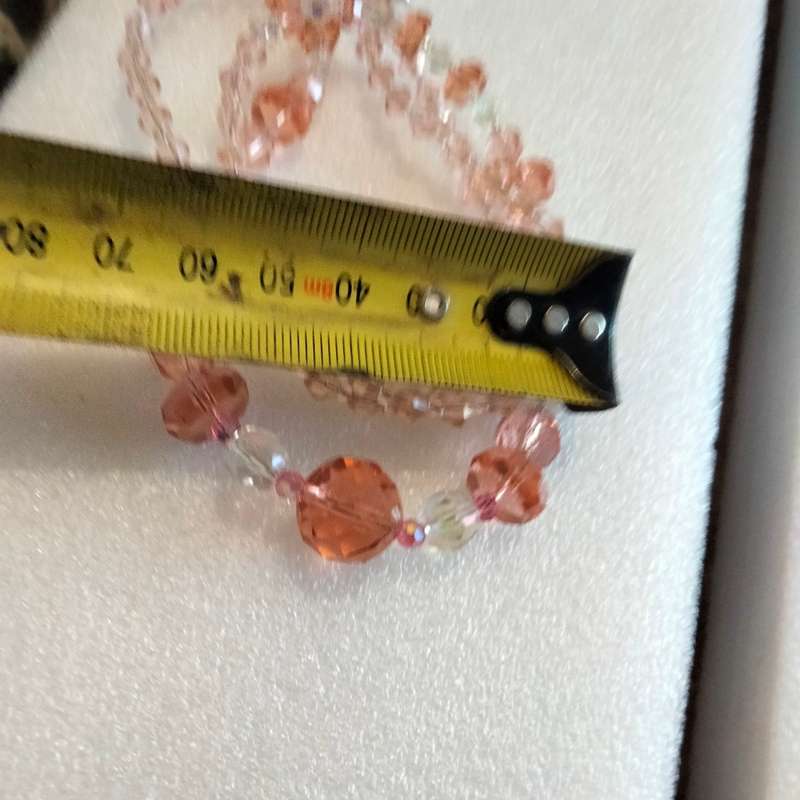 NECKLACE- Vintage Italian glass beads pink+clear mix shapes+size Look at my Buy Now listings No Wait