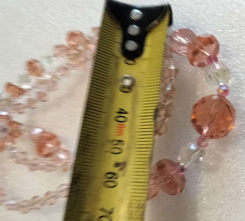 NECKLACE- Vintage Italian glass beads pink+clear mix shapes+size Look at my Buy Now listings No Wait