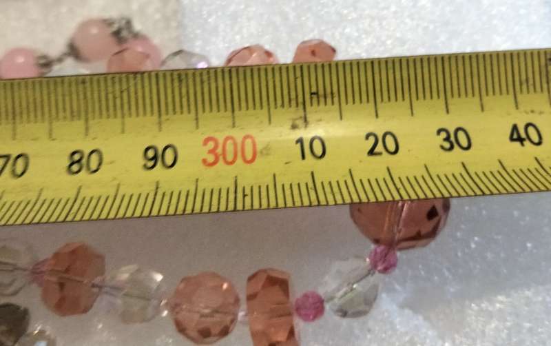 NECKLACE- Vintage Italian glass beads pink+clear mix shapes+size Look at my Buy Now listings No Wait