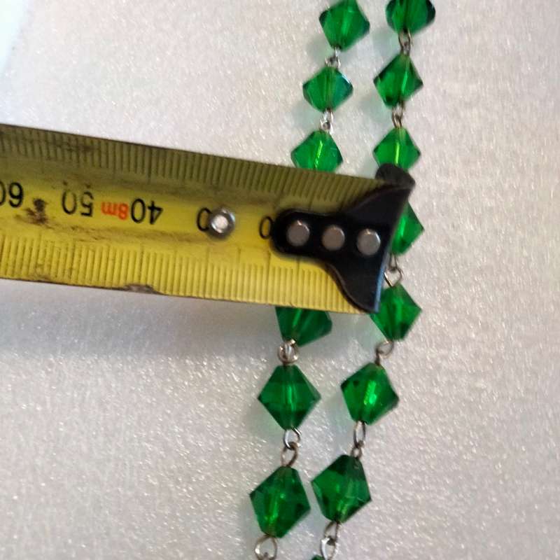 Necklace - vintage Italian cut glass faceted GREEN Lobster clasp Look at my Buy Now No Waiting