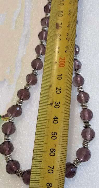 1 Italian cut glass purple bead necklace