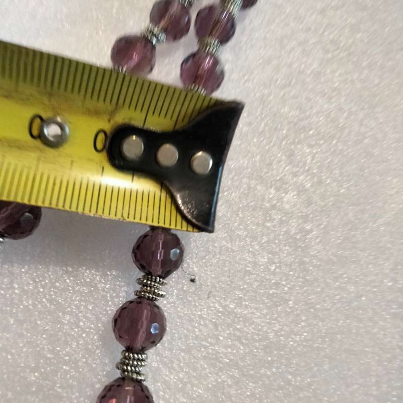 1 Italian cut glass purple bead necklace