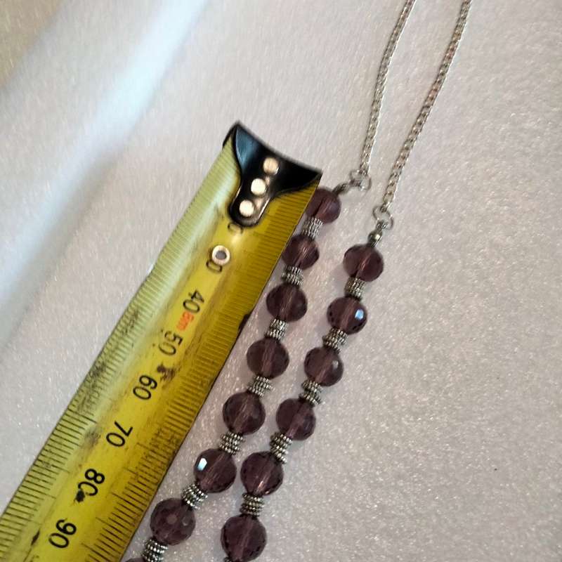 1 Italian cut glass purple bead necklace
