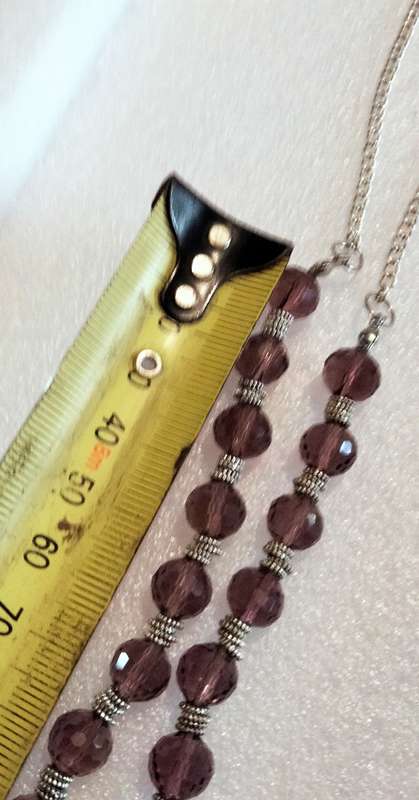 1 Italian cut glass purple bead necklace