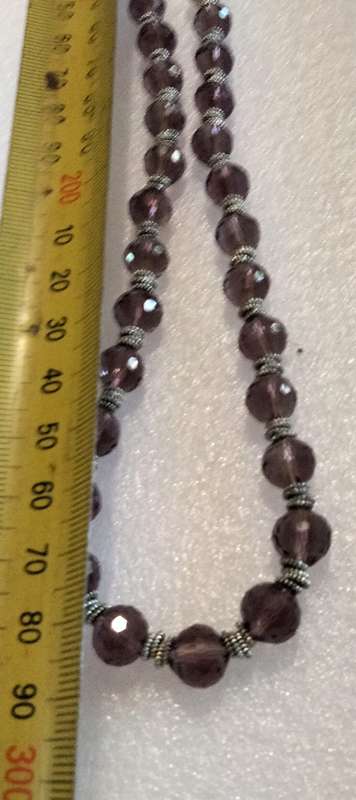 1 Italian cut glass purple bead necklace