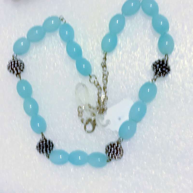 Necklace  blue glass beads Look at my Buy Now - No Waiting