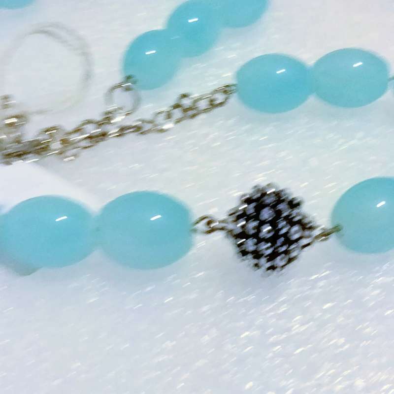 Necklace  blue glass beads Look at my Buy Now - No Waiting