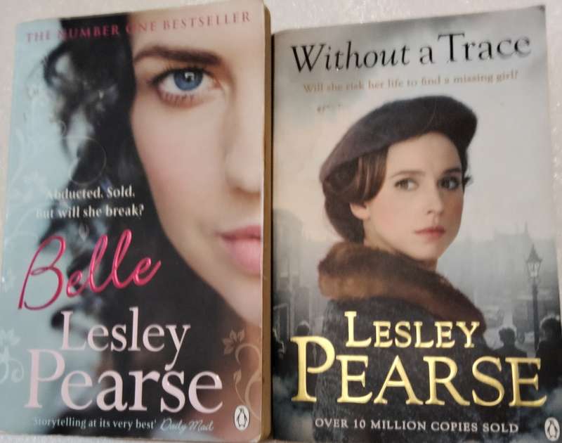 2 Books -Author LESLEY PEARSE Belle + Without a trace  Soft cover pre-owned