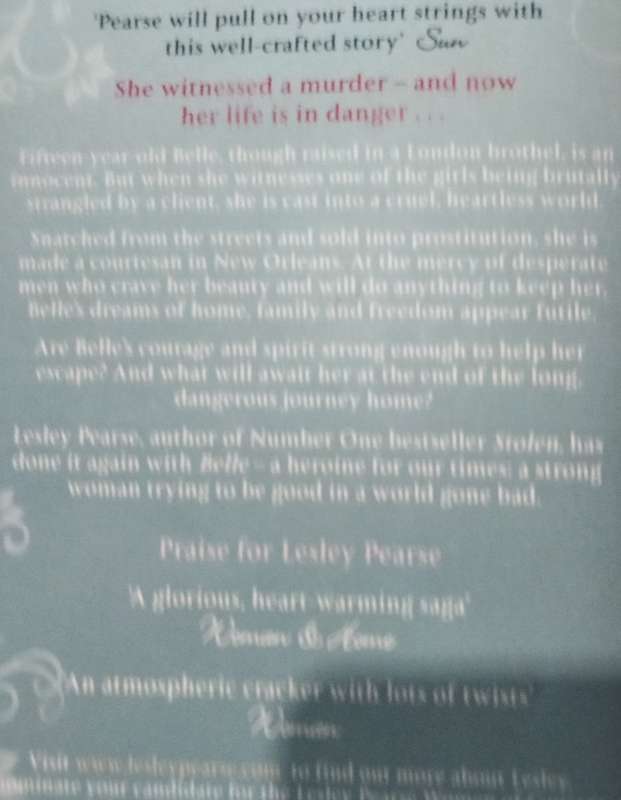 2 Books -Author LESLEY PEARSE Belle + Without a trace  Soft cover pre-owned