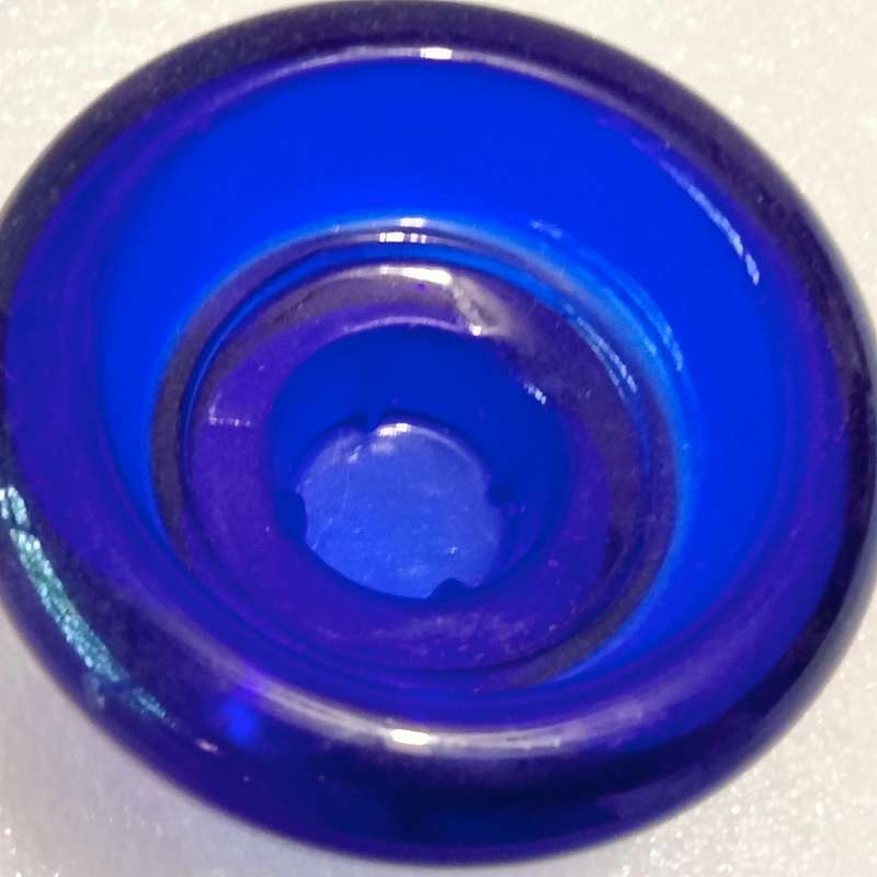 1 Cobolt glass Candle holder Small Vovite Tea Light or Taper-Thick sturdy 184gr this must be Swedish