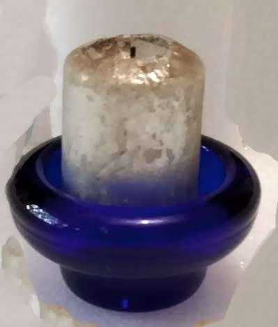 1 Cobolt glass Candle holder Small Vovite Tea Light or Taper-Thick sturdy 184gr this must be Swedish