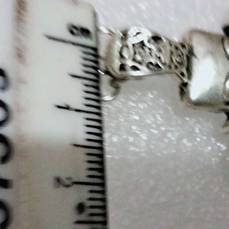 Pendant - Cross  Large Central faux Pearl + chain SILVER TONE metal