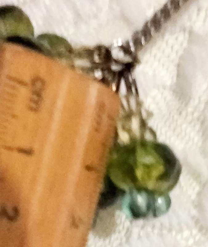 1 NECKLACE -pendant cluster glass crystal+composite beads metal+chain look at my Buy Now -No Waiting