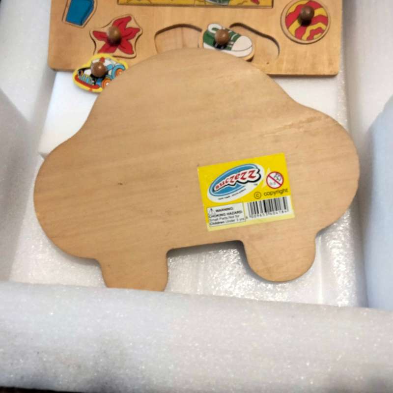 toys Wooden Peg Puzzles X2 bright pretty 1 piece missing showing ware+ extra peg shapes+2sqblocks+ 2