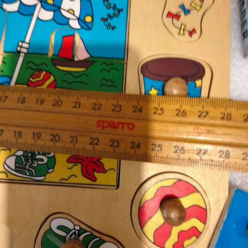 toys Wooden Peg Puzzles X2 bright pretty 1 piece missing showing ware+ extra peg shapes+2sqblocks+ 2