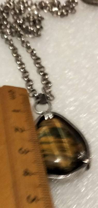 Necklace FASCINATING tactile coffee Jasper Semi Precious Gem Stones+ belcher chain stainless steel