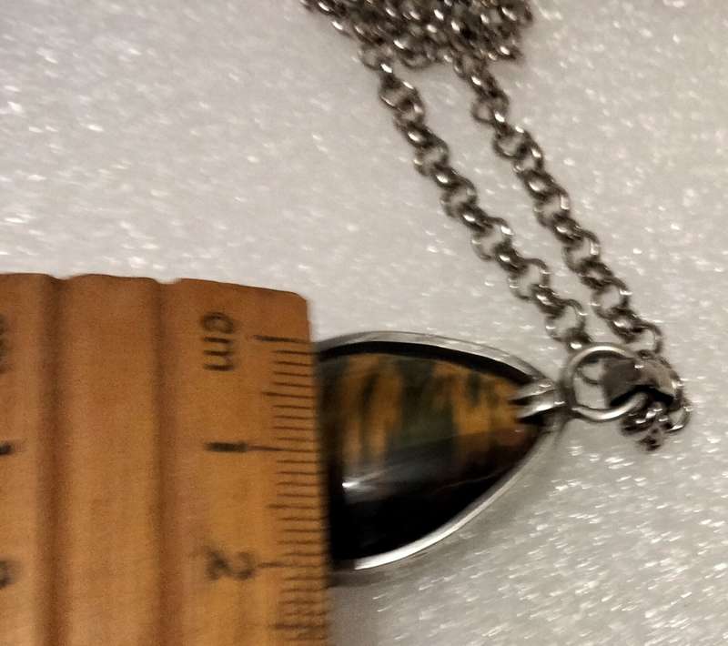 Necklace FASCINATING coffee Tiger eye/Jasper Semi Precious Gem Stones+ belcher chain stainless steel