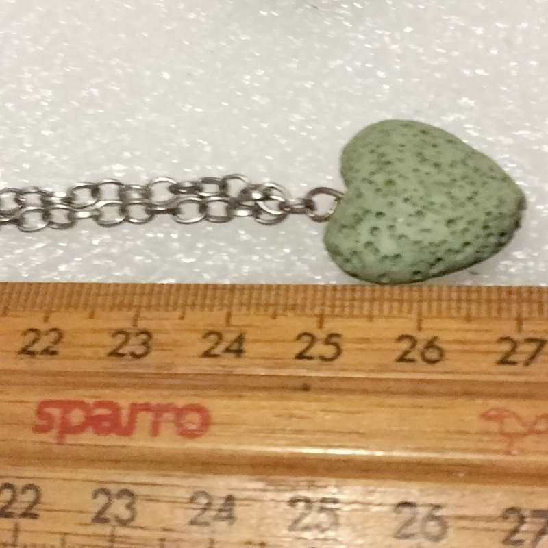 Necklace Green Heart Pendant+silver tone metal chain