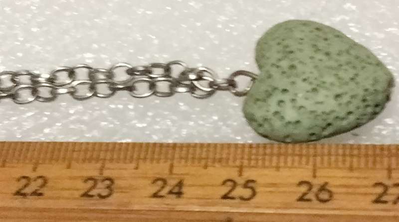 Necklace Green Heart Pendant+silver tone metal chain
