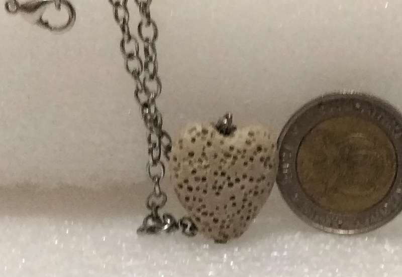 Necklace Stone Heart Pendant+silver tone metal chain