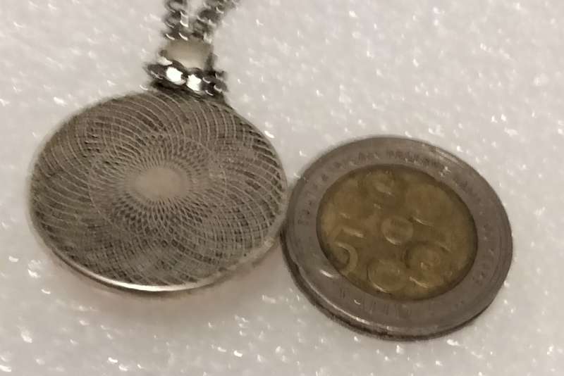 Necklace  image of Giraffe+Baby behind Clear Dome front metal back Pendant+silver tone metal chain
