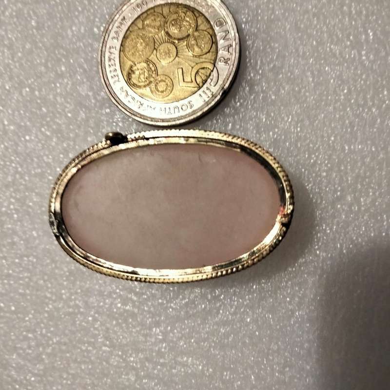 9 CT Gold ROSE QUARTZ gemstone Polished CABOCHON Pendant LARGE -EXCEPTIONAL