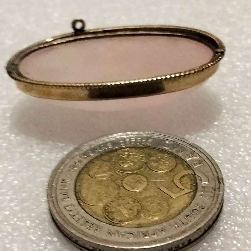 9 CT Gold ROSE QUARTZ gemstone Polished CABOCHON Pendant LARGE -EXCEPTIONAL
