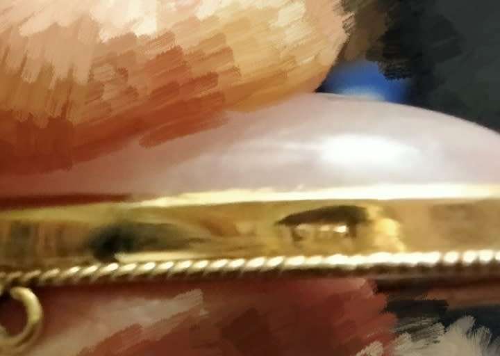 9 CT Gold ROSE QUARTZ gemstone Polished CABOCHON Pendant LARGE -EXCEPTIONAL