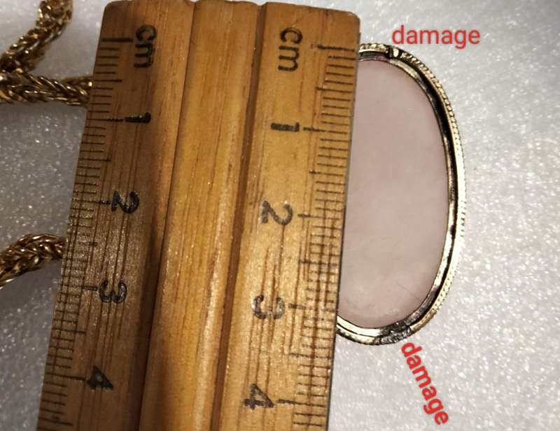 9 CT Gold ROSE QUARTZ gemstone Polished CABOCHON Pendant LARGE -EXCEPTIONAL
