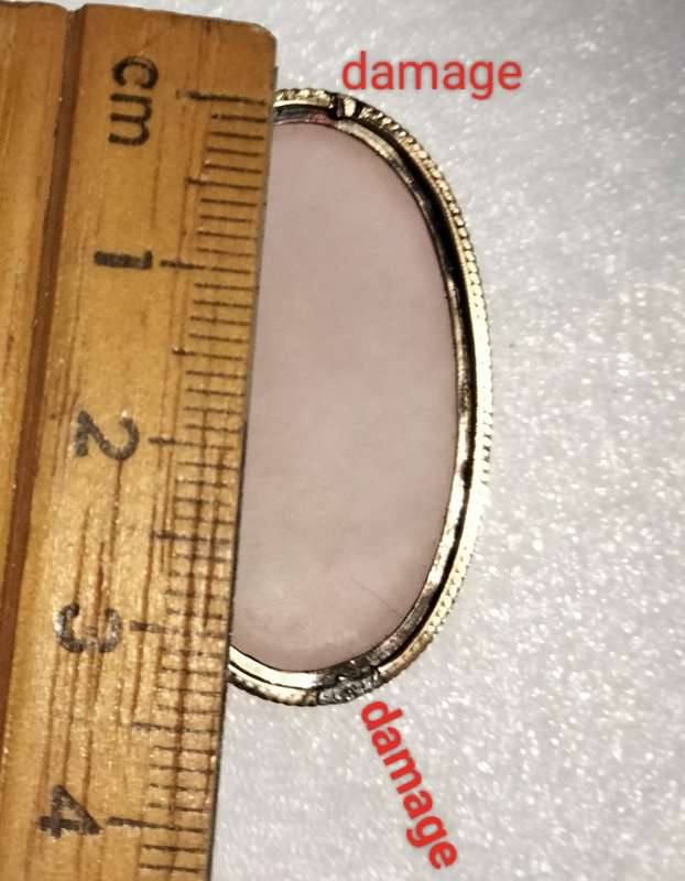 9 CT Gold ROSE QUARTZ gemstone Polished CABOCHON Pendant LARGE -EXCEPTIONAL
