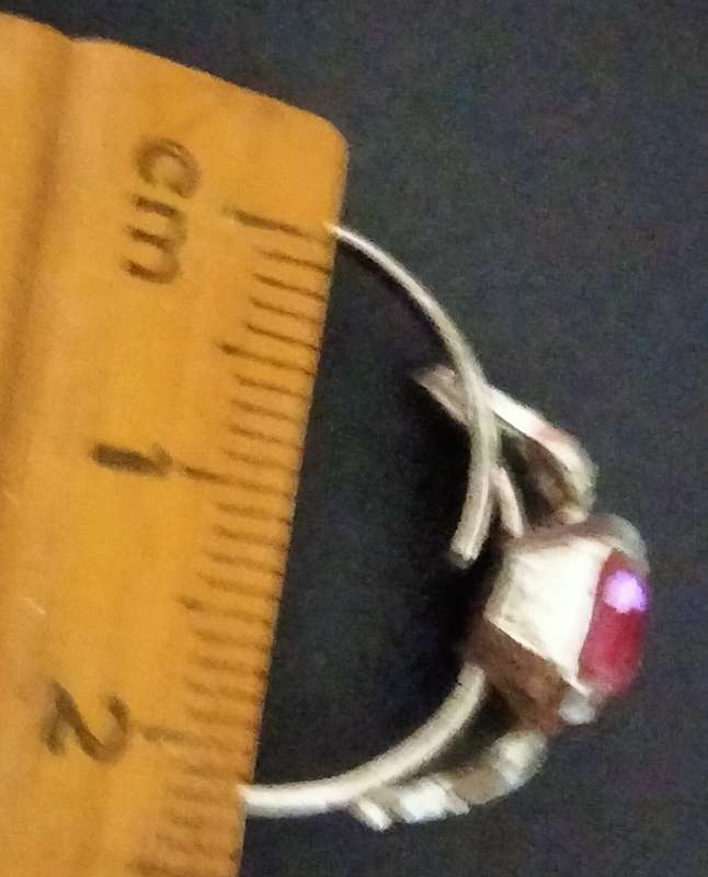 STERLING SILVER Ring stone PINK CUT emerald *Band broken*Box shows ware*LOOK My BUY NOW*NO WAITING