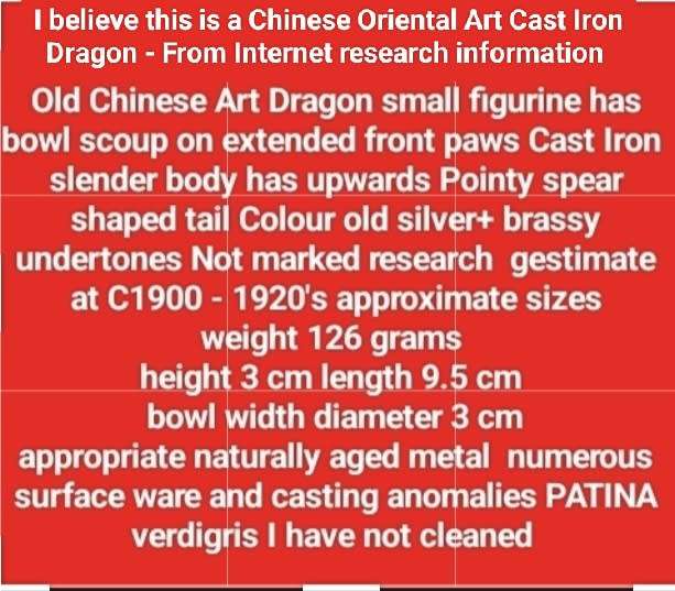 Old Chinese Dragon small Asian Oriental Art Figurine Cast IronLOOK At My BUY NOW listings NO WAITING