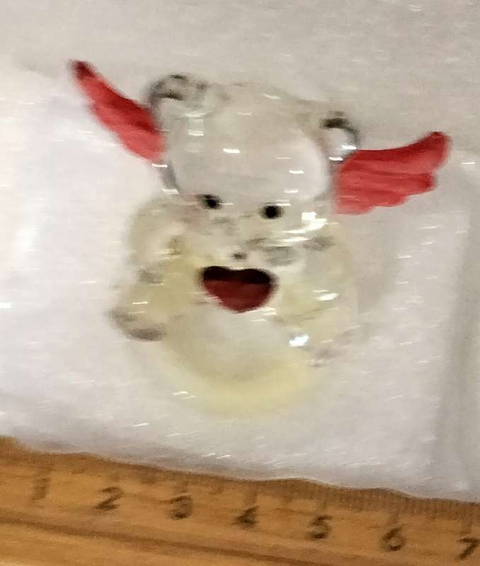 Crystal Red Garnet heart Glass Angel Bear figurine LOOK at My BUY NOW items NO WAITING