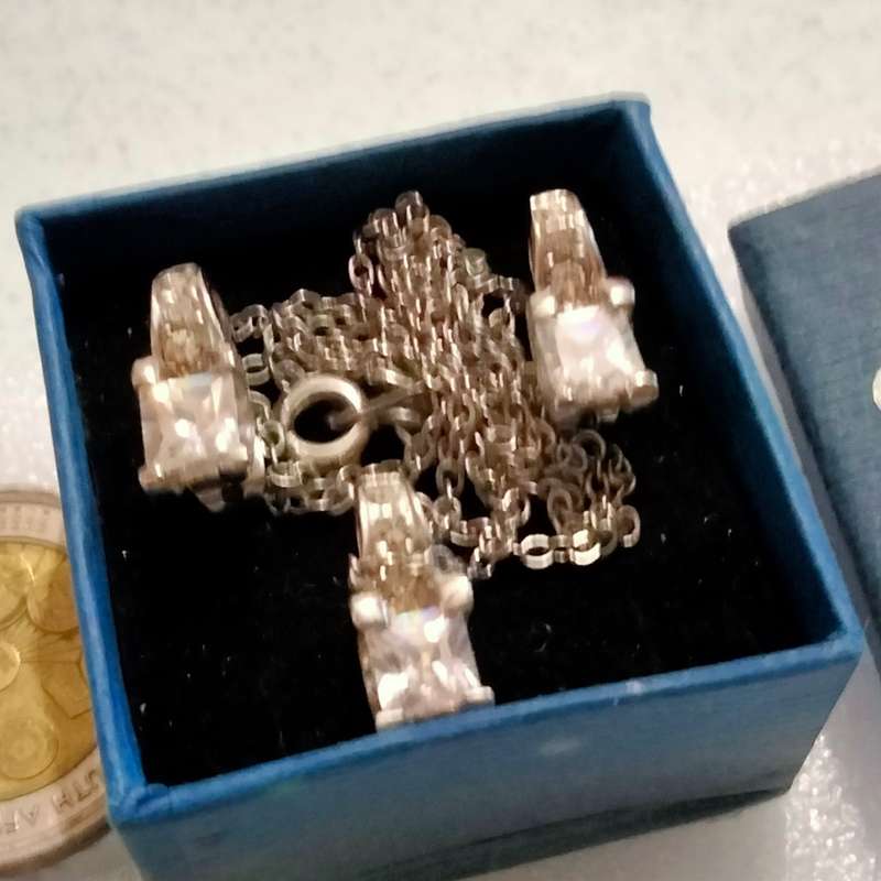 CZ Collection Carl Zucconi Necklace+Earrings Original box-BUY NOW-NO WAITING