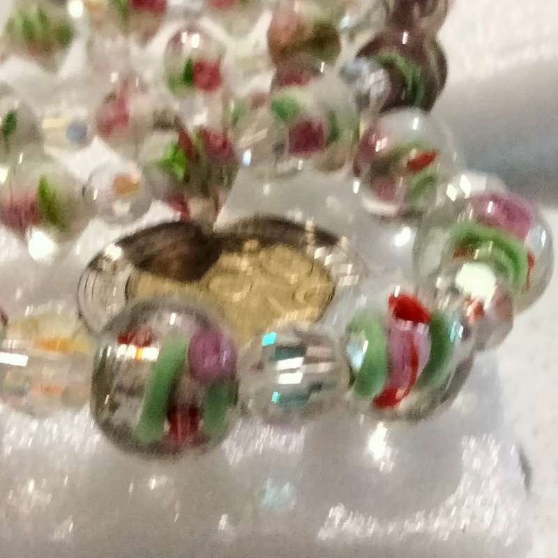 WEDDING Cake Murano lampwork glass hand made NECKLACE