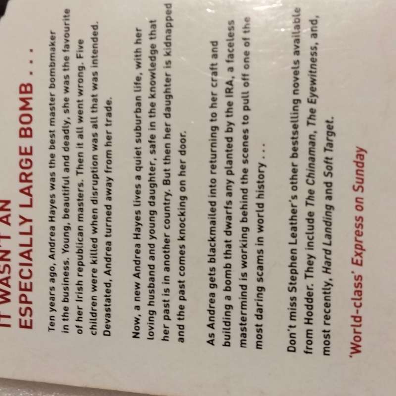 Book USED -Author Stephen Leather - The Bomb Maker this edition PB 2004 softcover