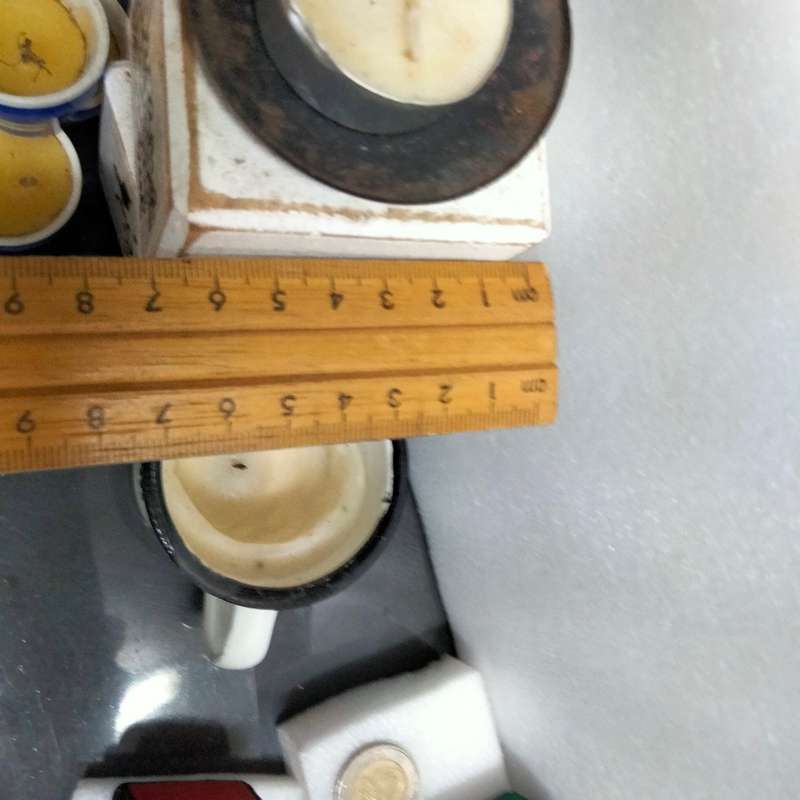 5 Candles Holders Wood blocks+metal mini Ceramic pots Enamel mug LOOK At My BUY NOW - NO WAITING