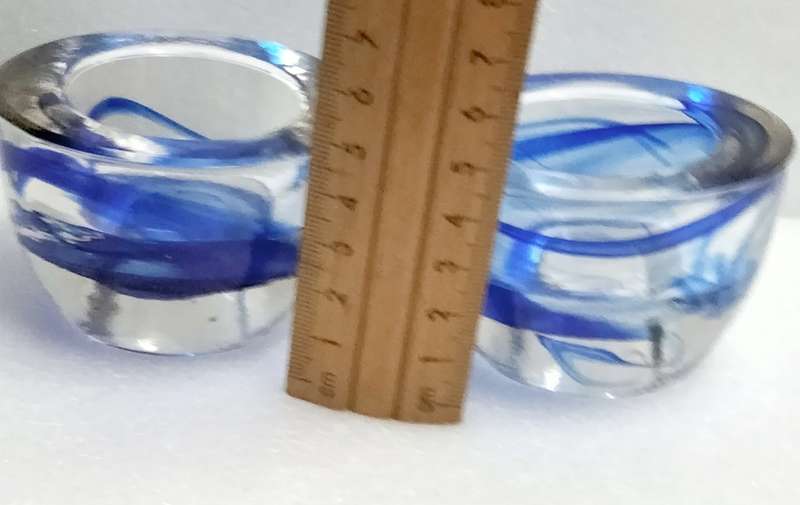 2 Cobolt Glass Candle holder Votive Tea Light double sided Look at my Buy Now listing
