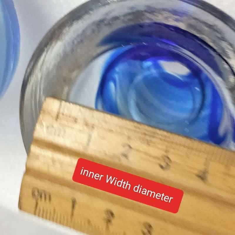 2 Cobolt Glass Candle holder Votive Tea Light double sided Look at my Buy Now listing