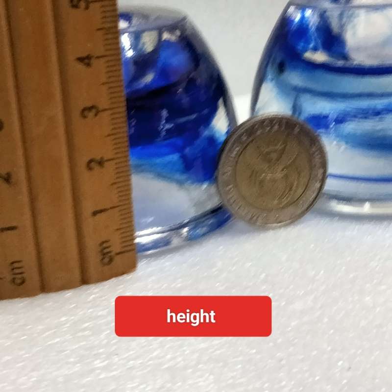 2 Cobolt Glass Candle holder Votive Tea Light double sided Look at my Buy Now listing