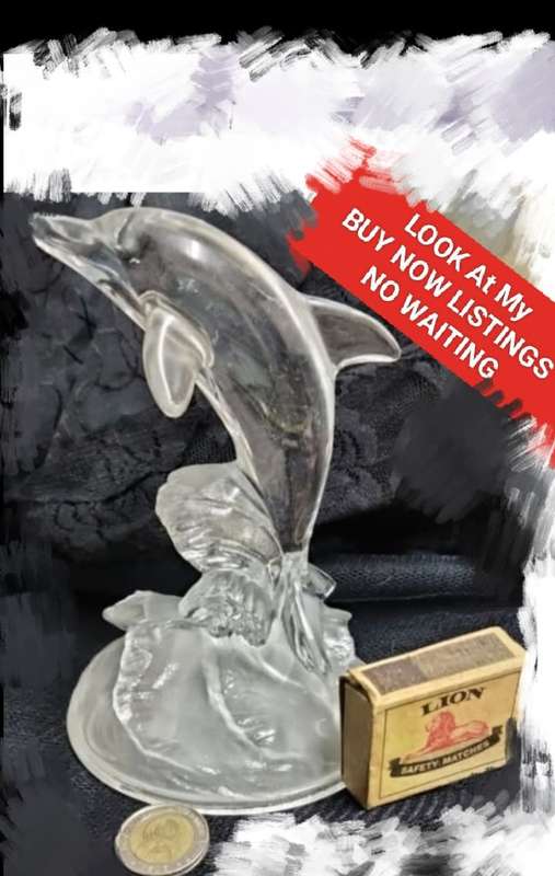 Cristal d' Arques dauphin dolphin CRYSTAL Frosted base+Clear top Look at my Buy Now items No Waiting