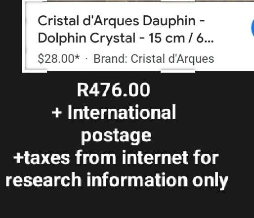 Cristal d' Arques dauphin dolphin CRYSTAL Frosted base+Clear top Look at my Buy Now items No Waiting