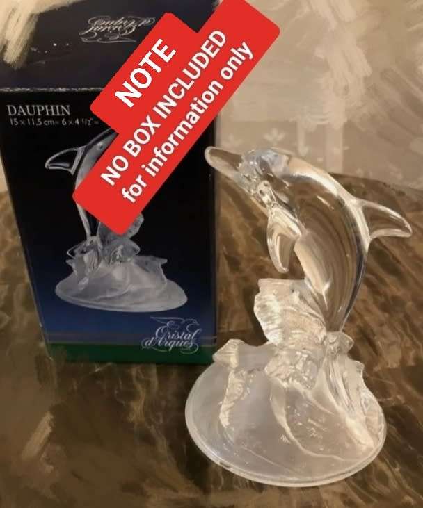 Cristal d' Arques dauphin dolphin CRYSTAL Frosted base+Clear top Look at my Buy Now items No Waiting