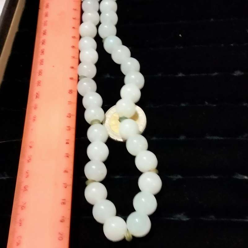 Necklace -Natural WHITE OPAL Cat's eyes SemiPrecious GEM stone cut Polished  stripes like cats eyes